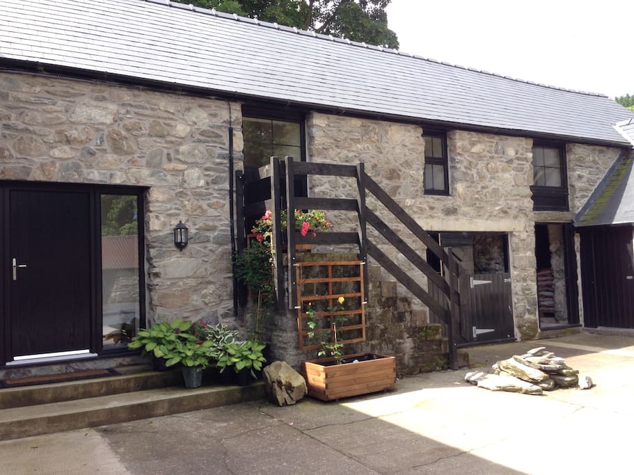 The front entrance to the barn