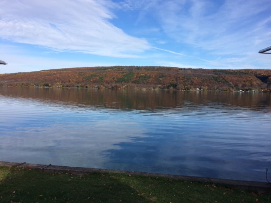 View from the shore in the fall