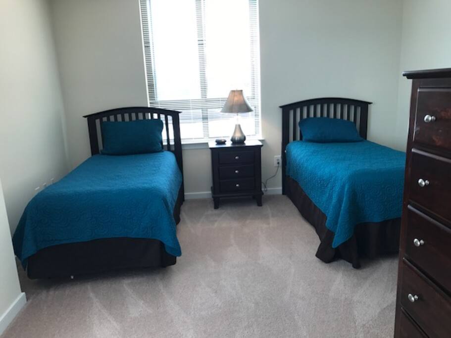 2 twins available in 2nd bedroom.