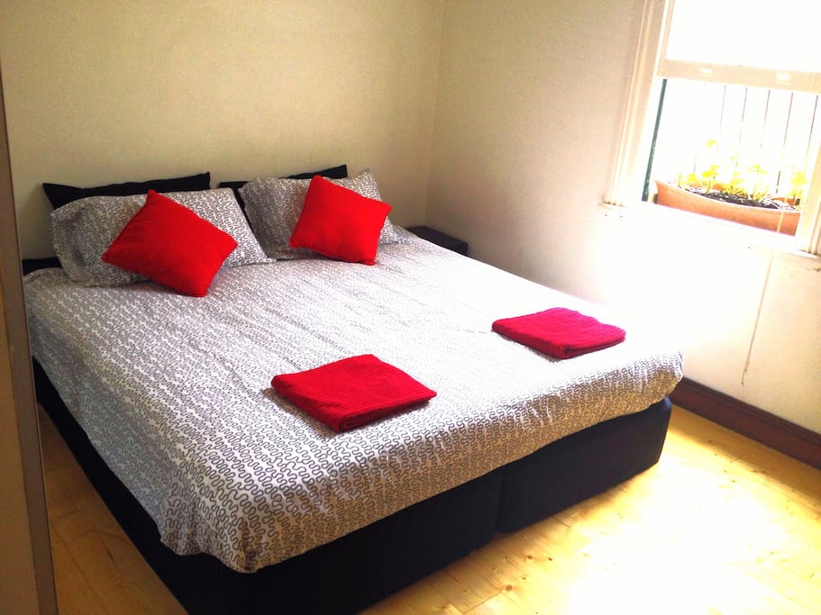 Bed can be made up as king or twin singles