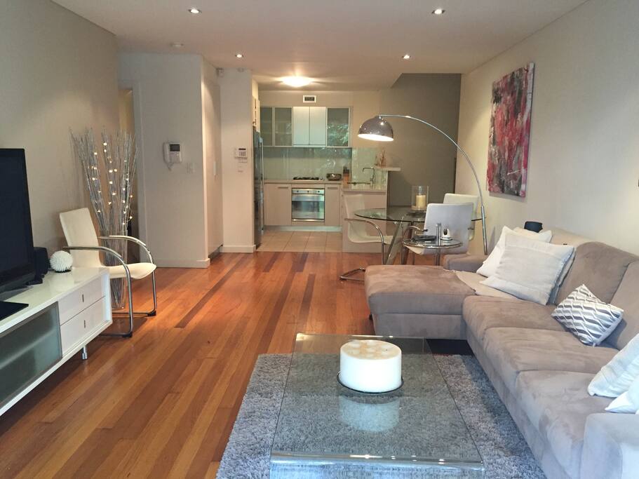 Lounge room to kitchen. All new and modern