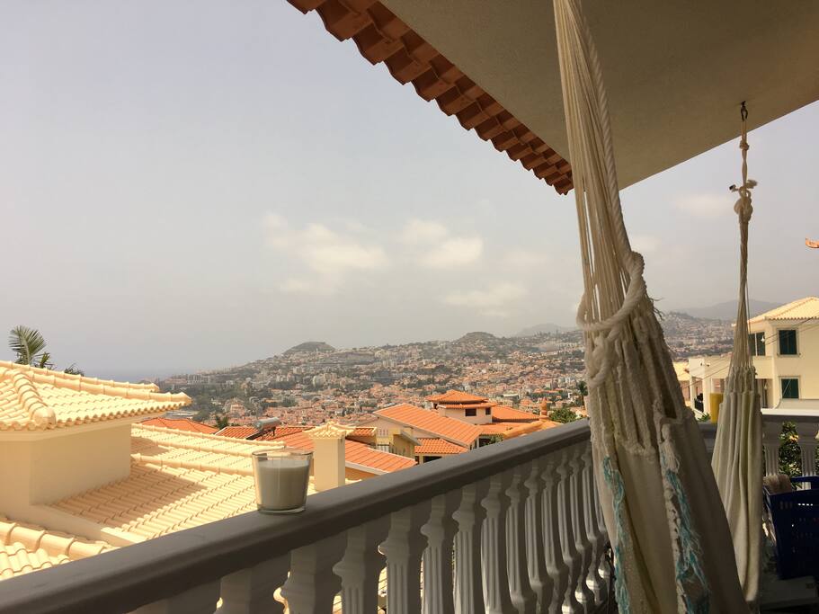 Hamak on the balcony just in front of the entrance of the studio