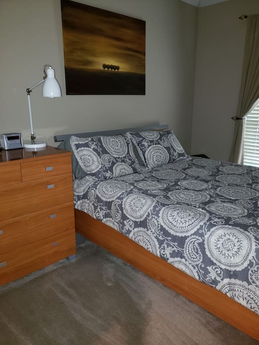 Private bedroom with plenty of closet and drawer space.