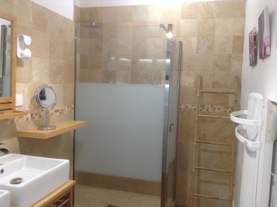 1 ière salle de bain privée de la chambre bleue