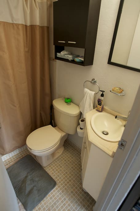 Clean bathroom equipped and ammenities