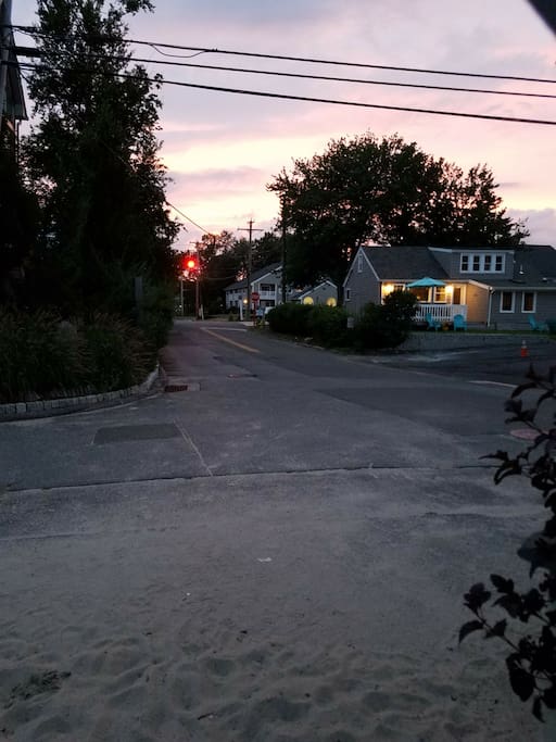 Back of the house, standing at entrance to the beach