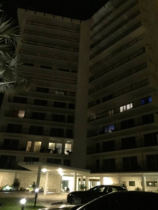 Evening picture of building facing city and St. Armand's Cr.