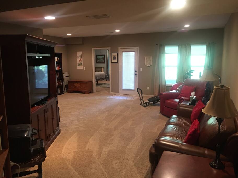 Large "activity" room. Media center. Wii game system. Hundreds/thousands of DVD' and CD's to view or listen to. The "collection" is extensive and eclectic.