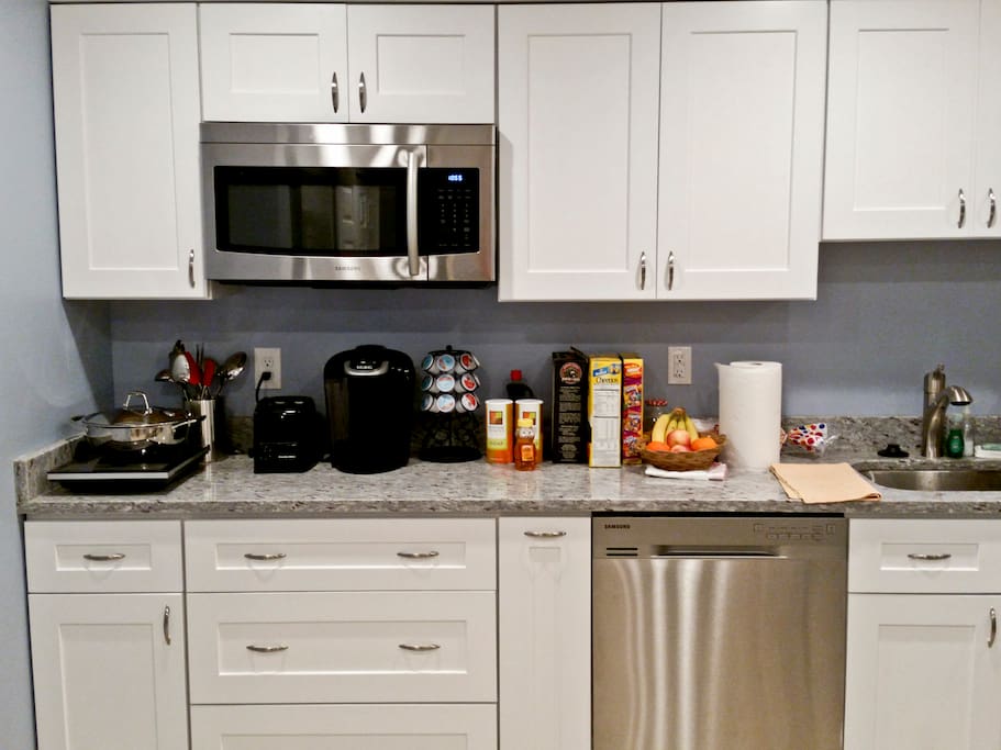 Complimentary breakfast supplies + Keurig coffee