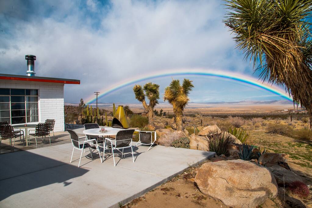 Patio view , rainbows not guaranteed but incredible when they make an appearance!