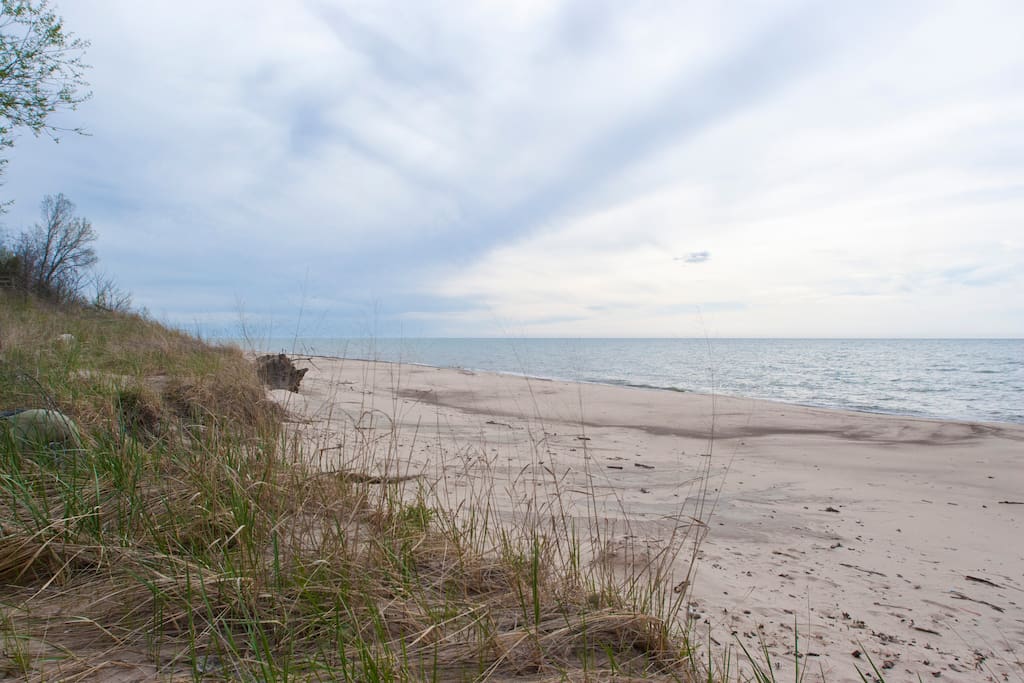 Our shared, sandy, Lake Michigan Beach!