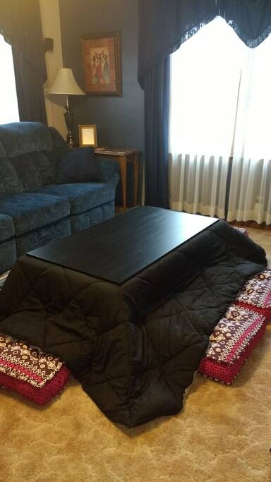 Kotatsu (heated table) in winter months only
