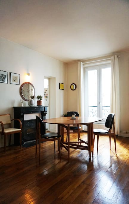 Dining area with entrance to kitchen