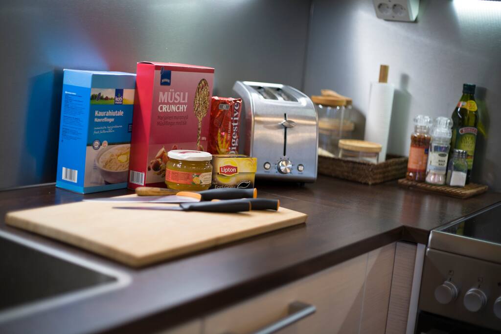 There's always something for breakfast in the kitchen.