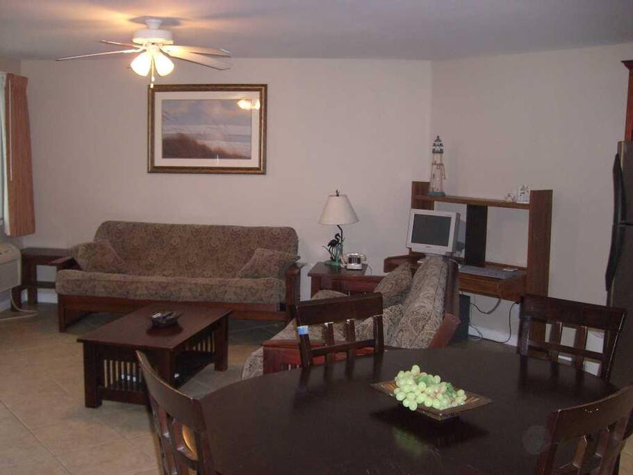 A spacious living area that l
