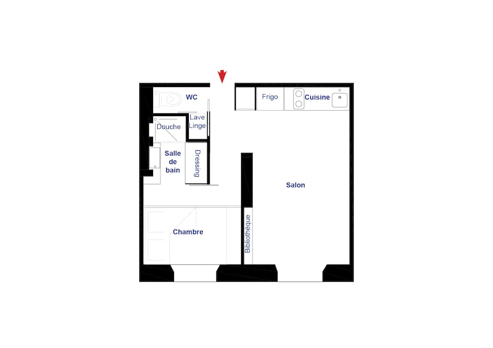 Plan de l'appartement 20 m2
