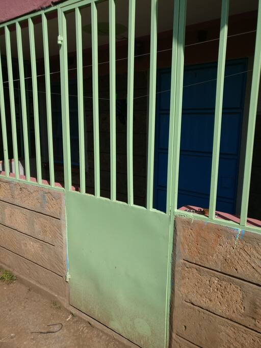 Gated apartment entrance firmly secured