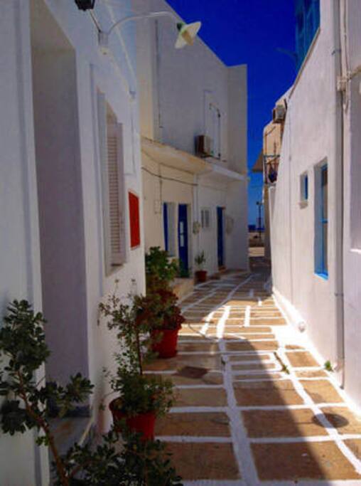 The picturesque street where the hostel is located