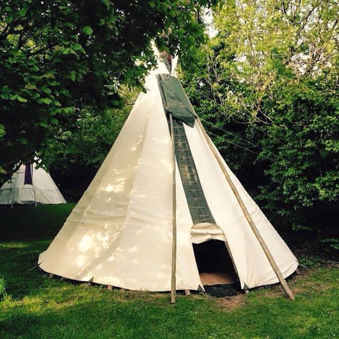 One of our tipis in the village field