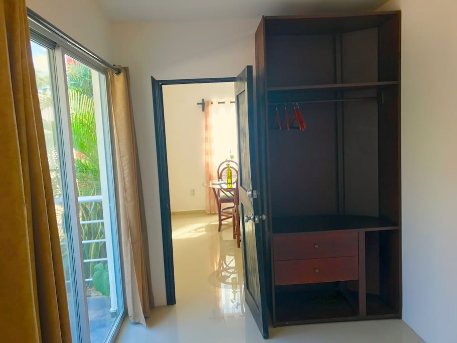 Great closet space and private balcony