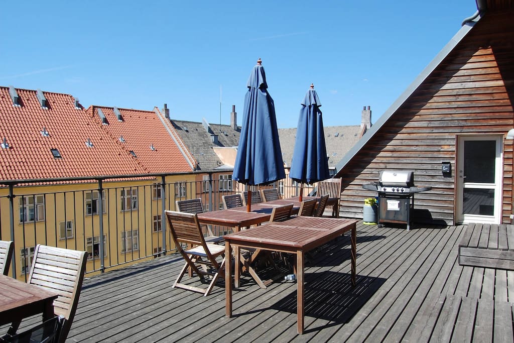 Shared roof top terrace with grill
