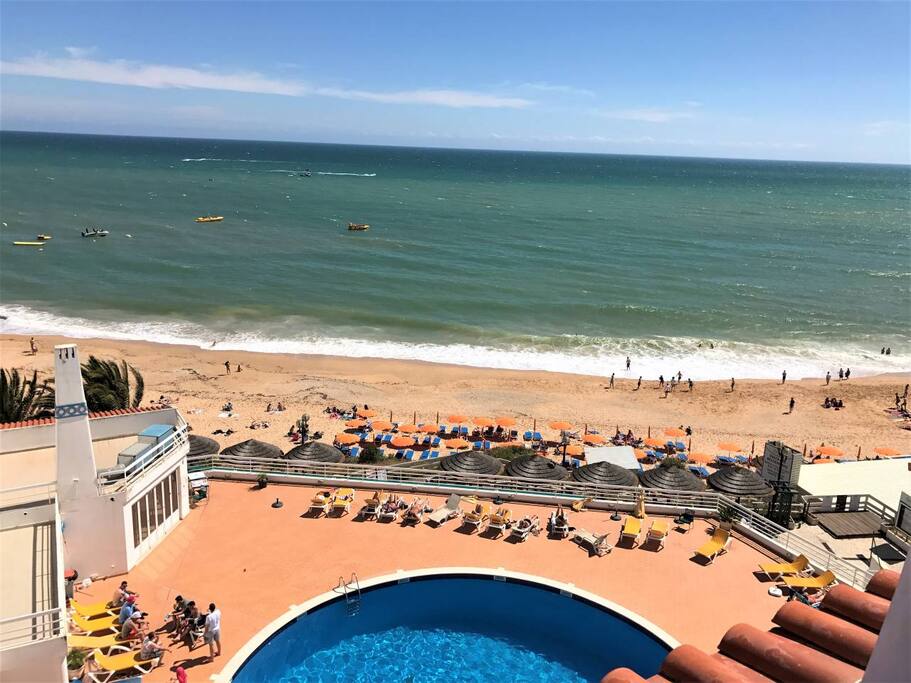 The swimming pool of the building
