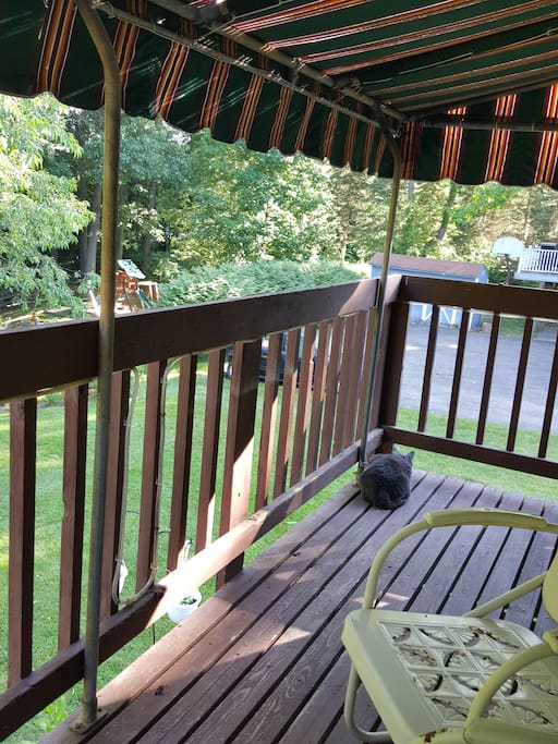 Small deck which is great for morning coffee.