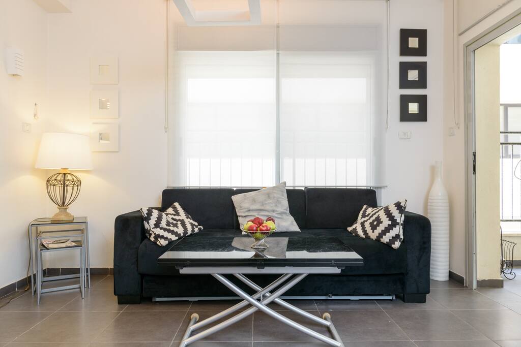 Living room with a sofa