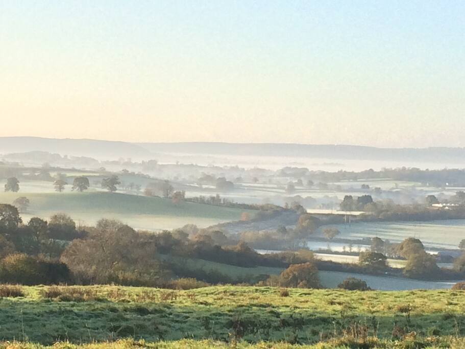 Beautiful views across the vale from our favourite meadow walk a short step from St James’s