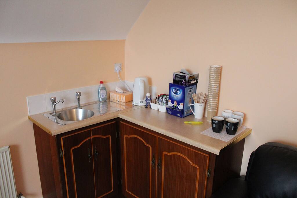 Coffee making facilities in TV room
