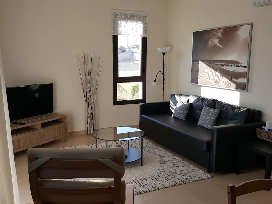 Comfortable living room - this sofa also pulls into a double bed for extra sleeping space.