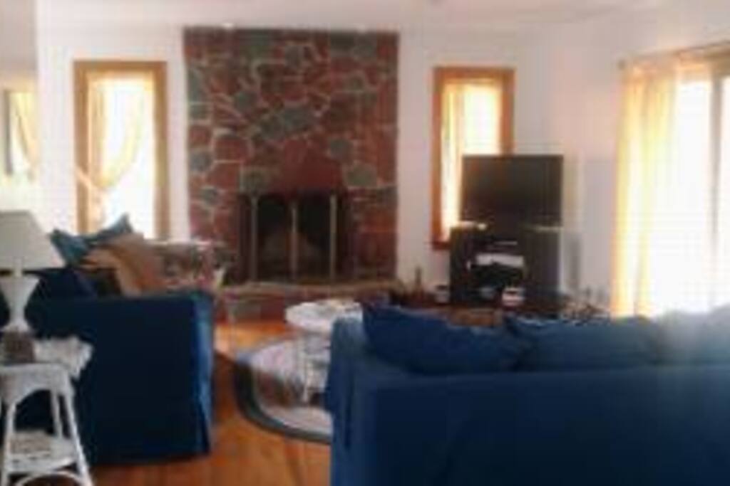 living room with two couches