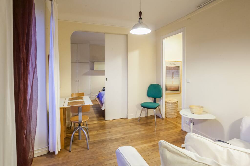 General layout of the apartment with bedroom sliding door