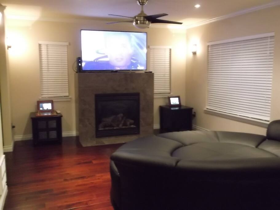 great living room with fireplace