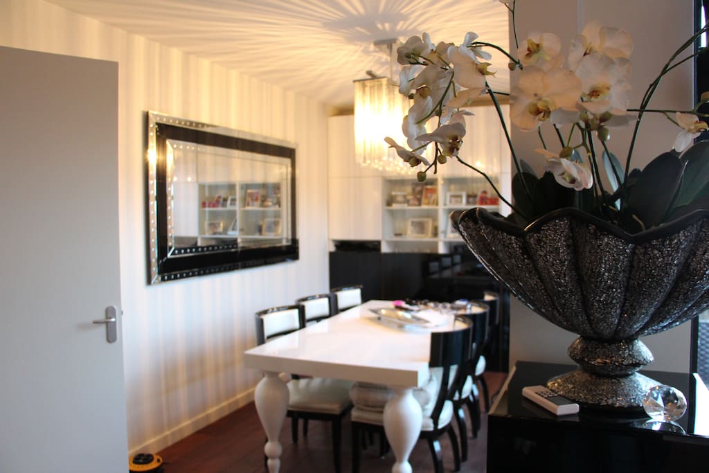 Seperate dining space.