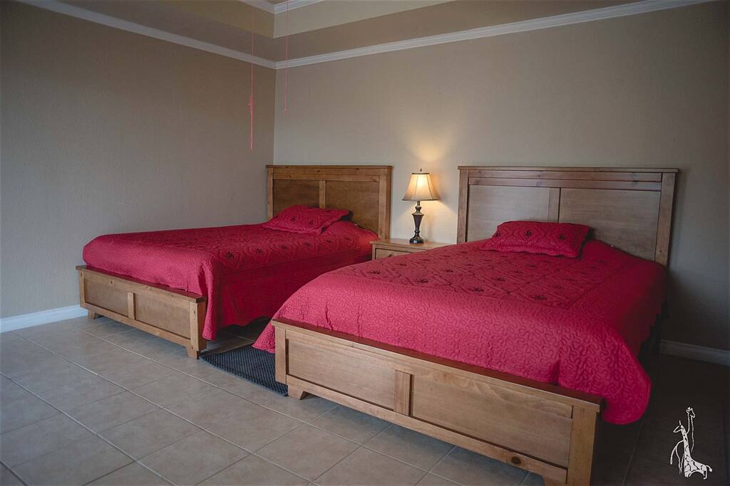 Room with 2 queen beds.