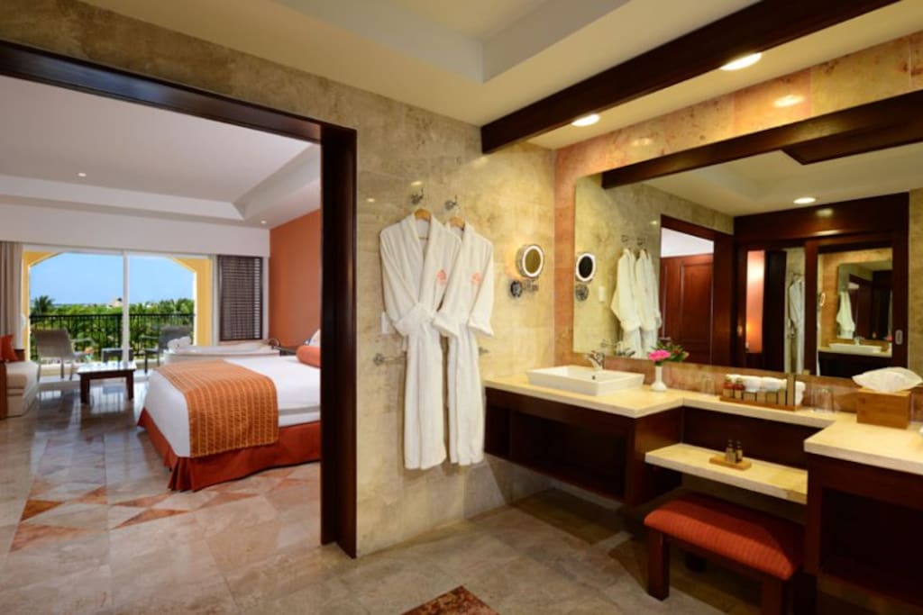 Bathroom with dressing area and Bedroom