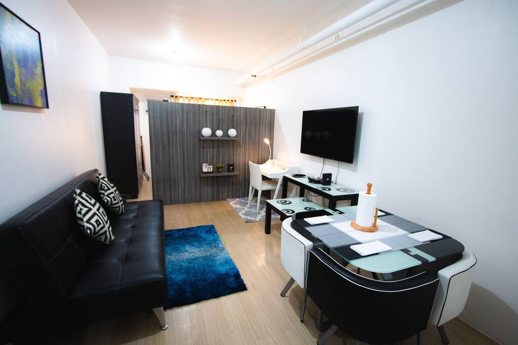The unit is a 30 square meter equipped with all the furnishings and appliances that will easily make you feel like home