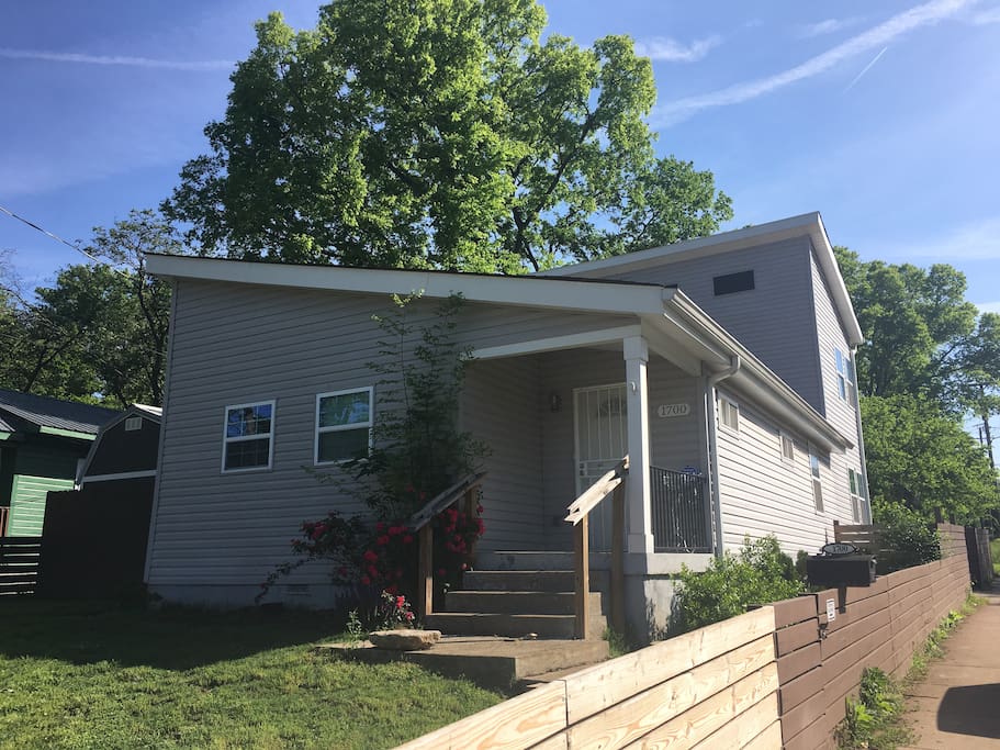 You'll access the house through the back fence/ back door. This is a view of the front of the house.