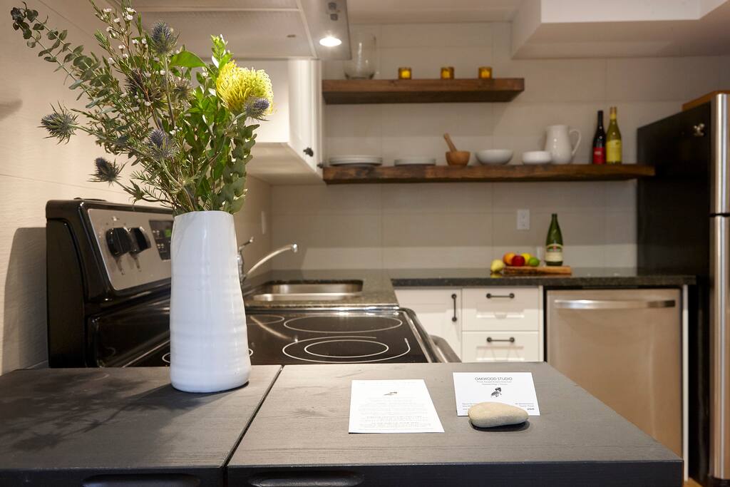 Oakwood Studio is a calming, cool and comfortable place to make food, relax and rest when visiting Toronto.