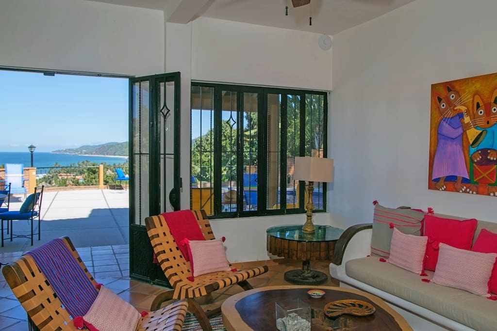 Living Room with walk out to Patio and View