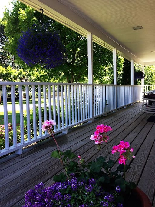 The covered patio provides a peaceful place to enjoy a hot summer day