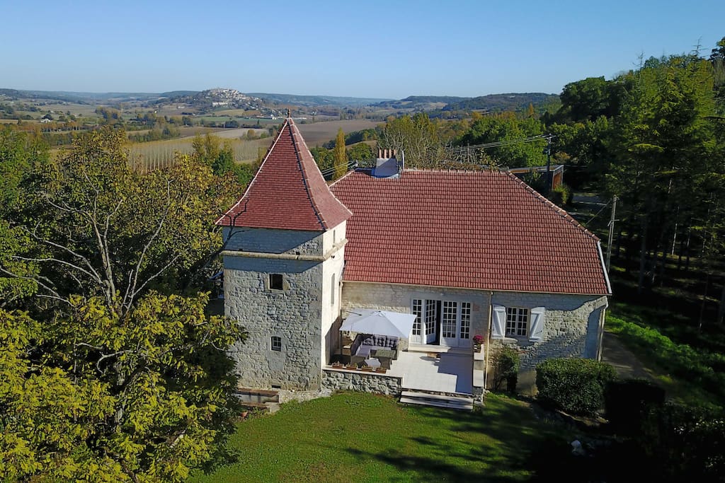 Montage France sits high on a hill with scenic valley and village views