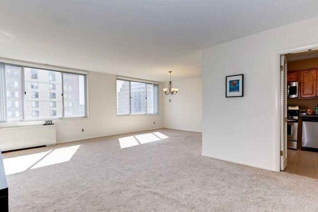 Living room and dining area