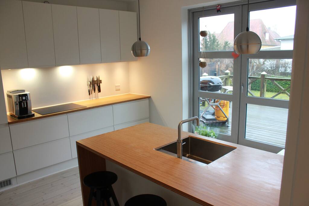 Bamboo table in the kitchen
