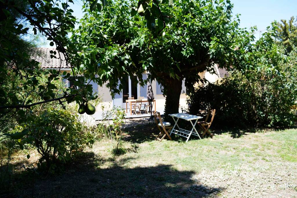 La maison vue du fond du jardin