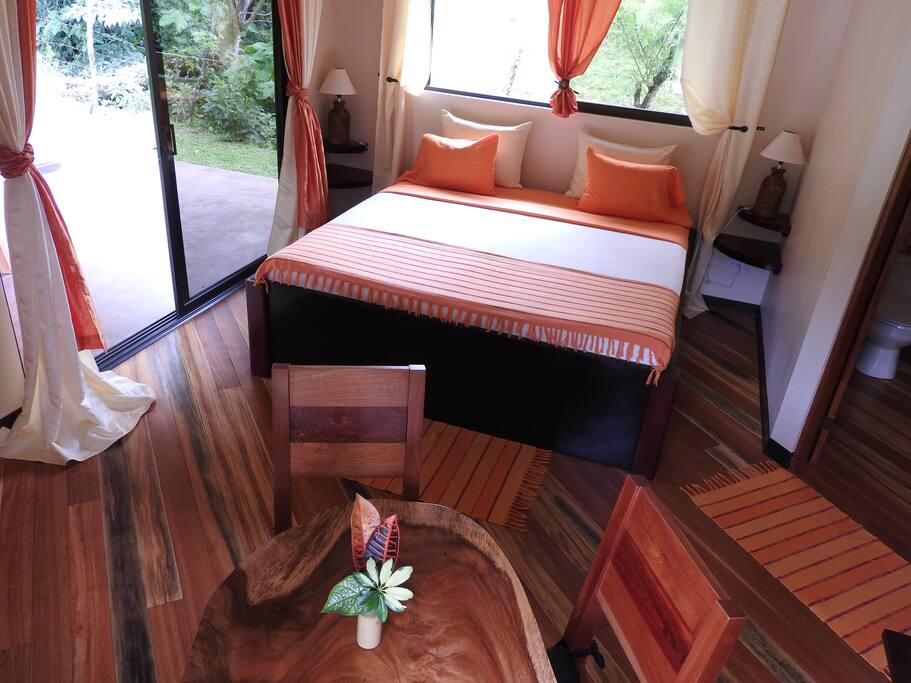 The guest room: king size bed