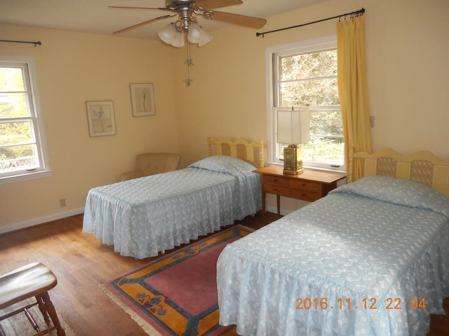 Master Bedroom in Rear with shower/bathroom - can also become a King sized bed.