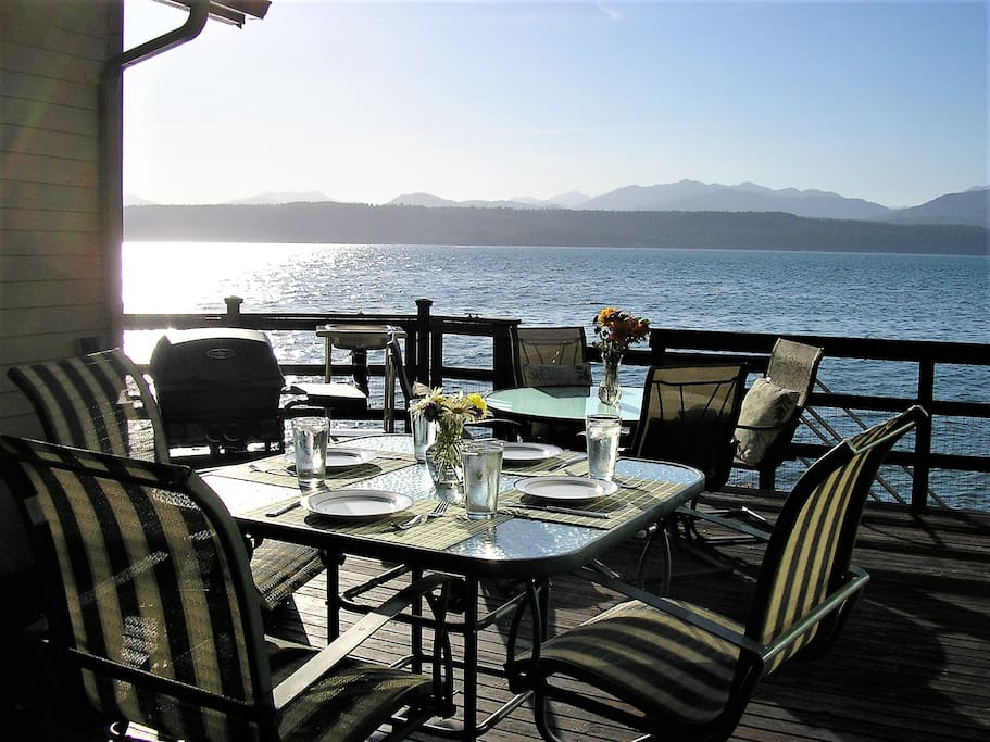 Outdoor dining on the deck. Gas grill is available April through October.