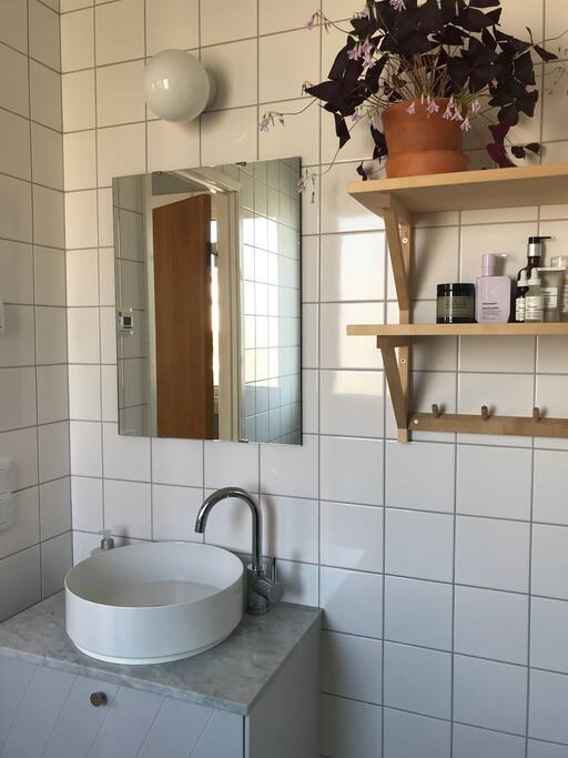 Newly renovated bathroom with shower